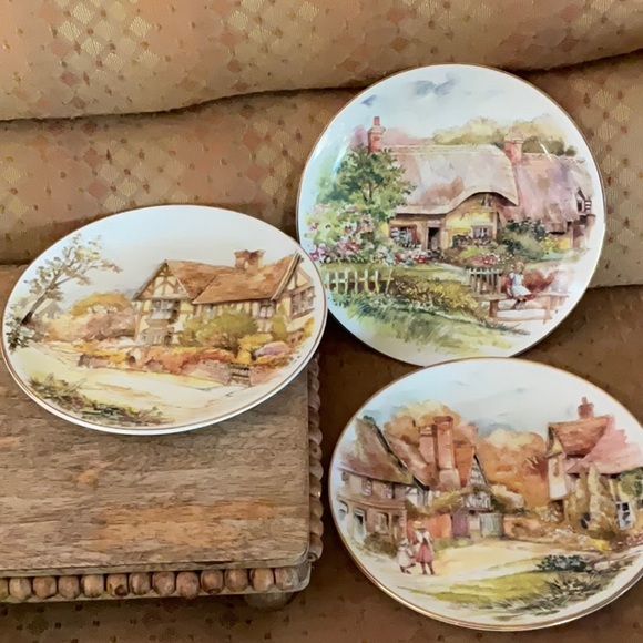 Heritage Regency Beautiful Cottages, Landscapes small plates, Set of 3 - Picture 2 of 10